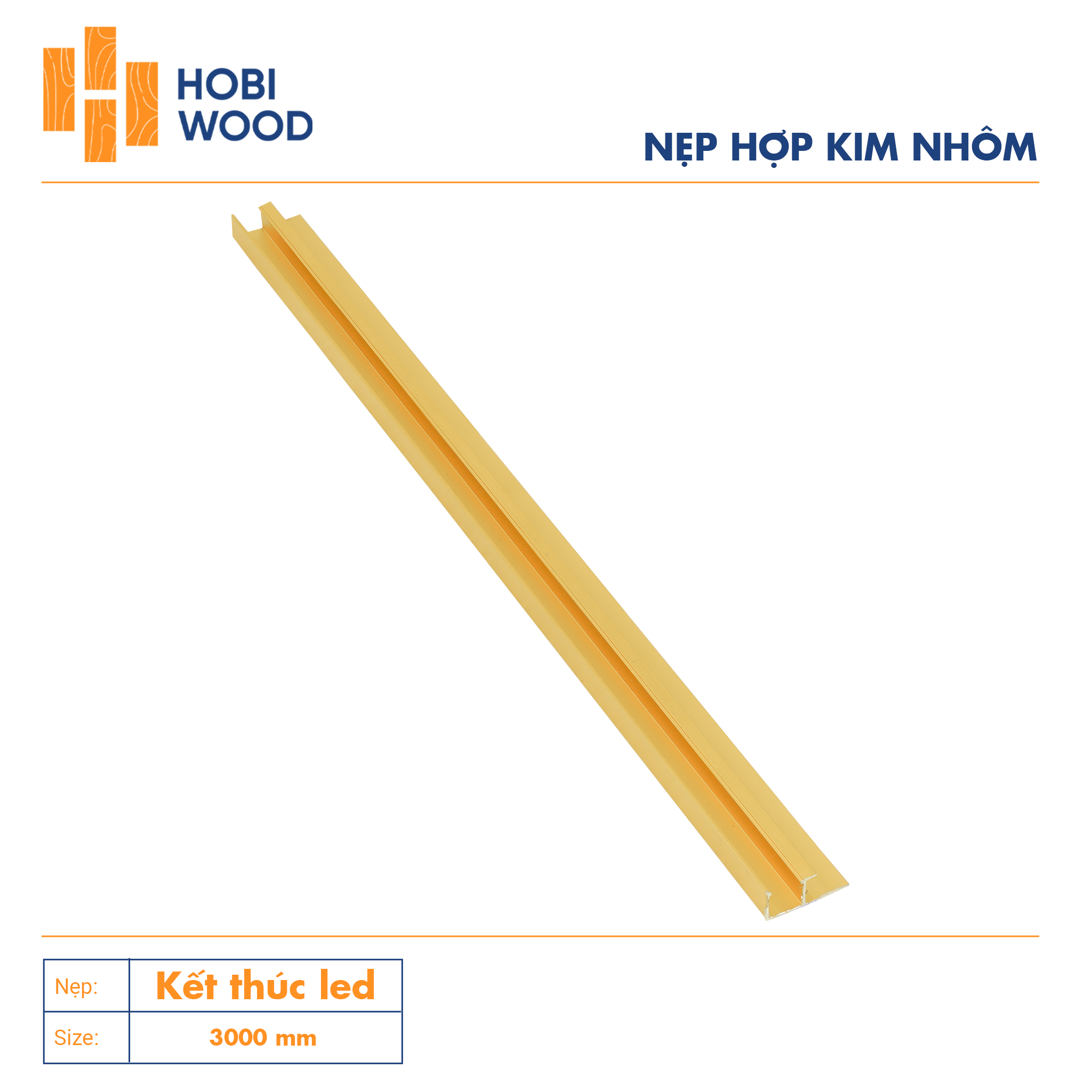 Nẹp nhôm trang trí kết thúc LED màu vàng