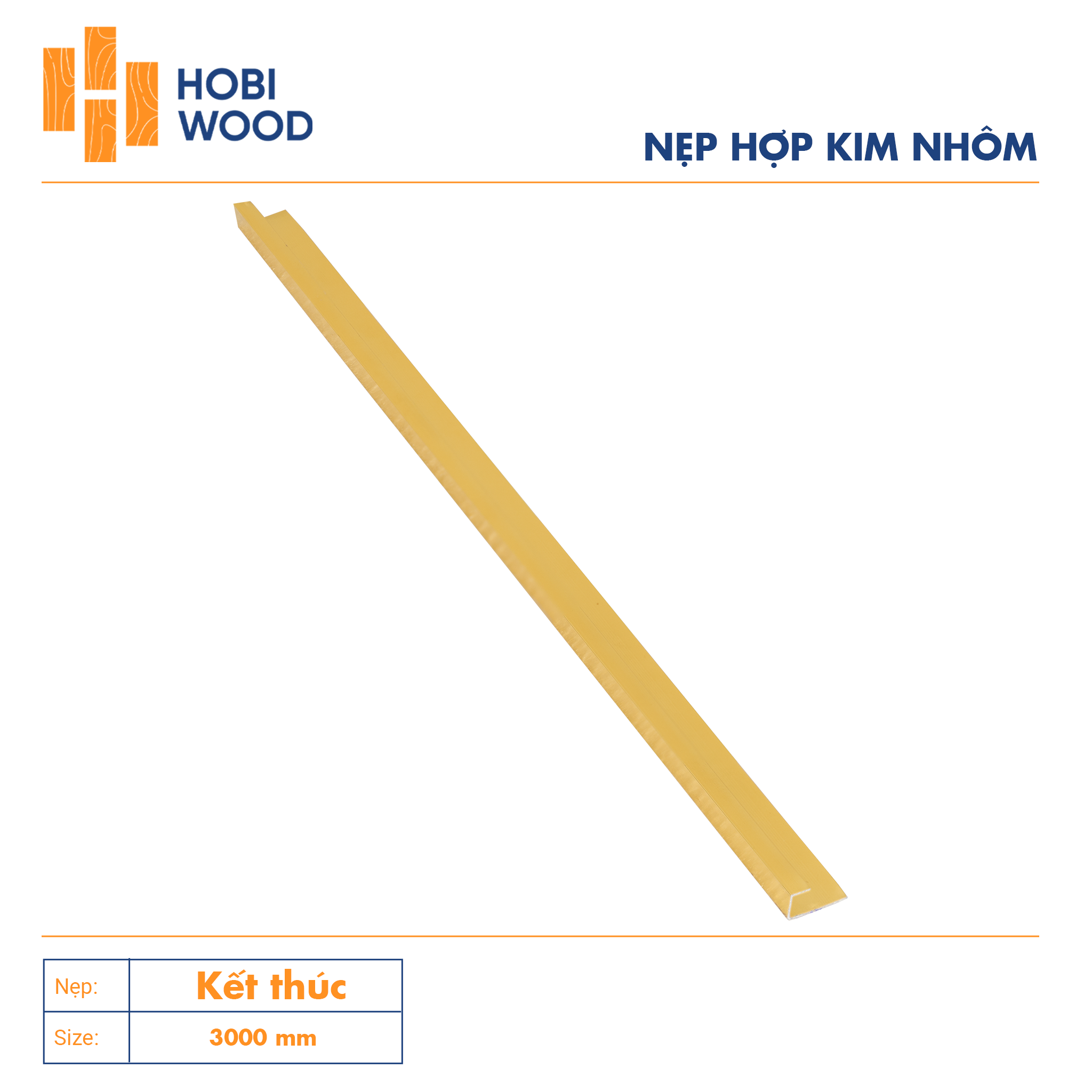 Nẹp nhôm trang trí kết thúc màu vàng