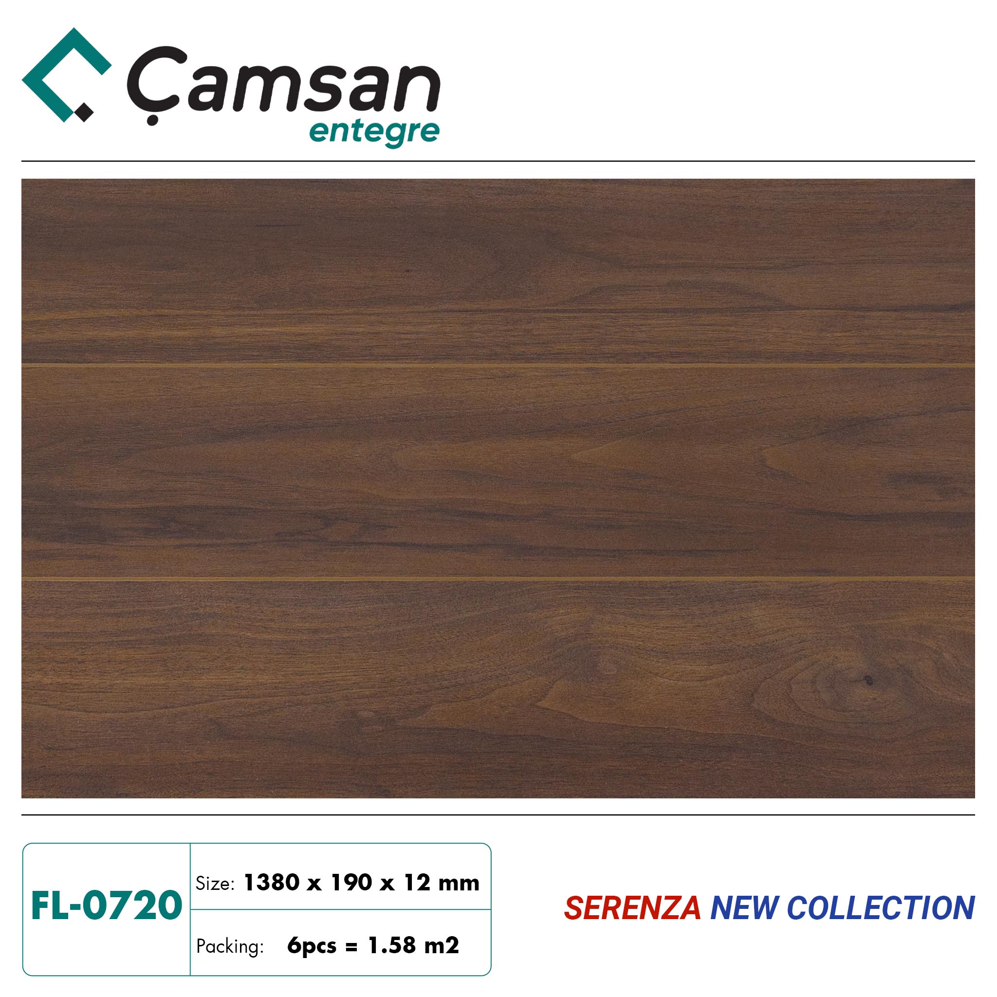 Sàn gỗ Camsan 12mm Serenza Hèm V FL0720
