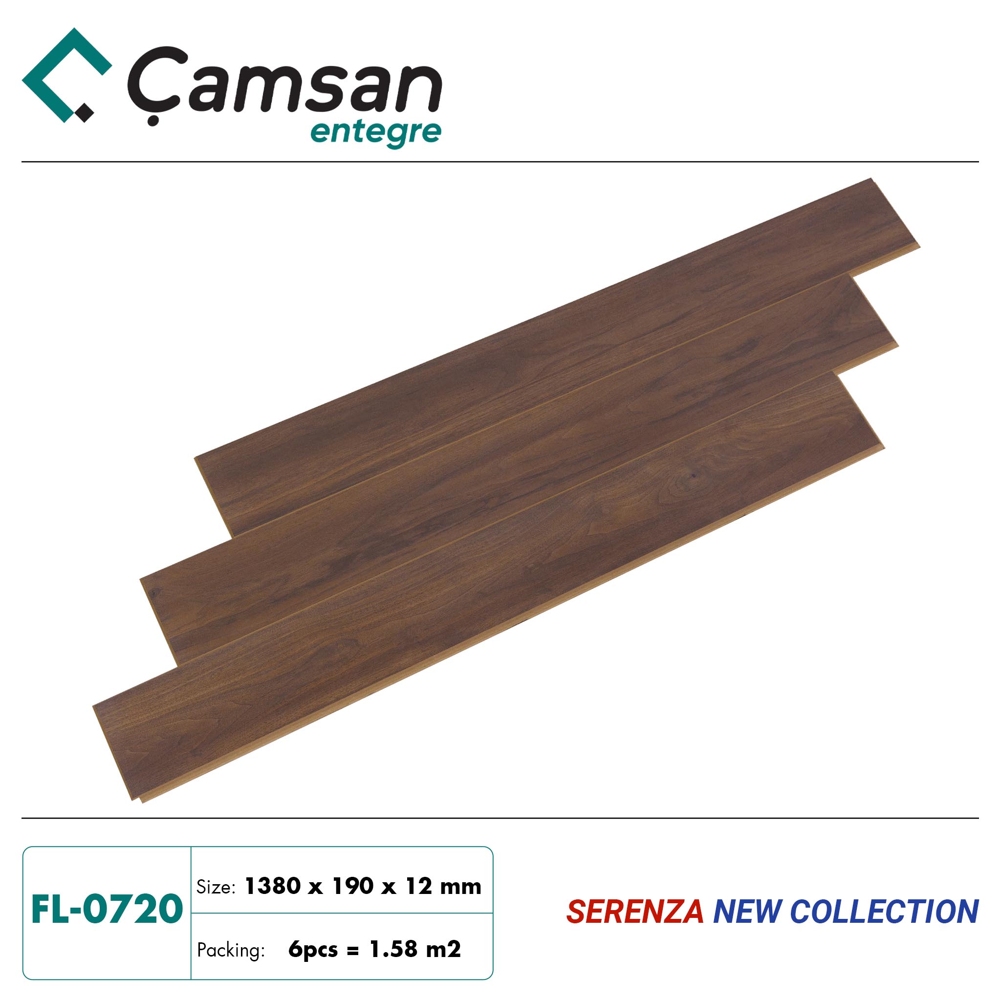 Sàn gỗ Camsan 12mm Serenza Hèm V FL0720