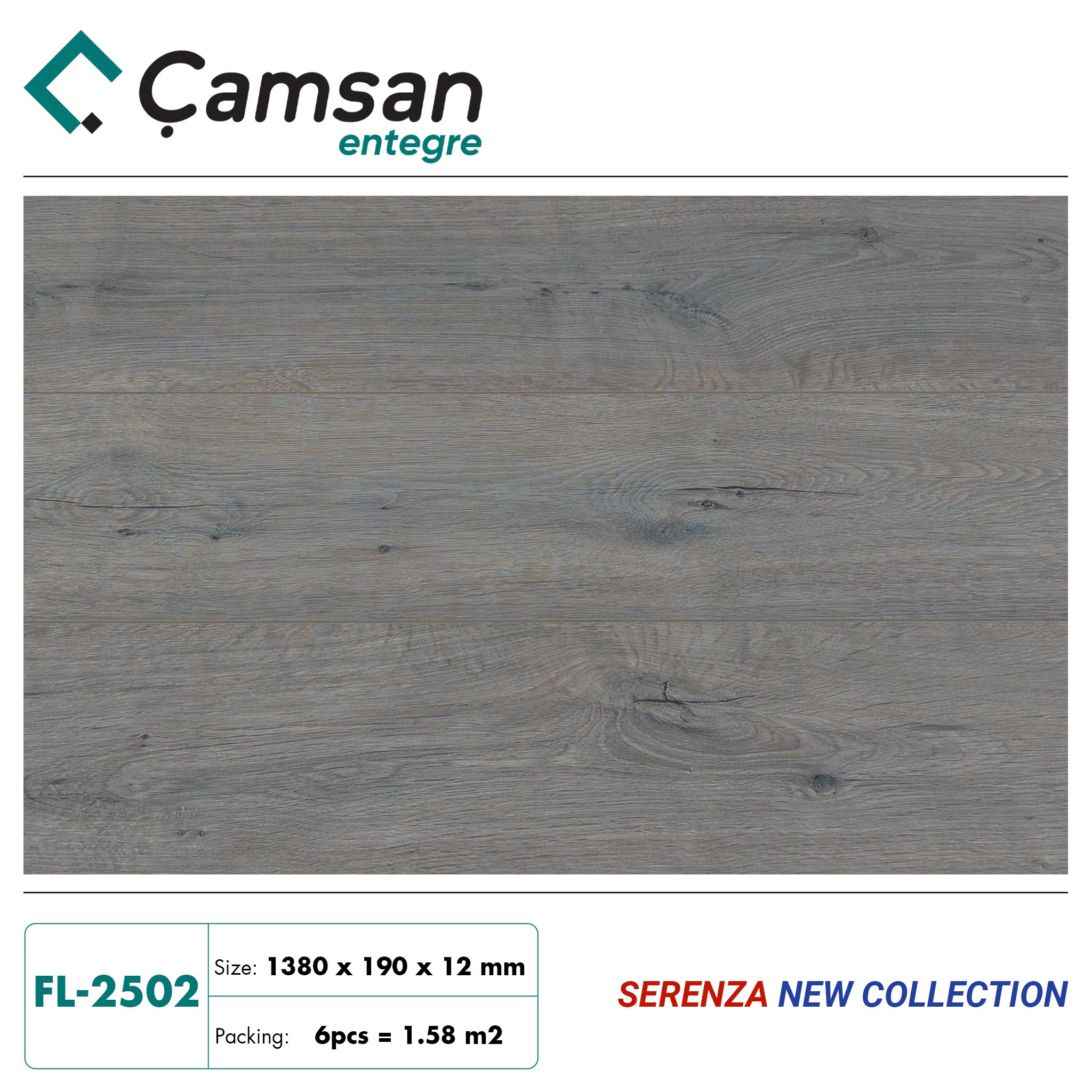 Sàn gỗ Camsan 12mm Serenza Hèm V FL2502