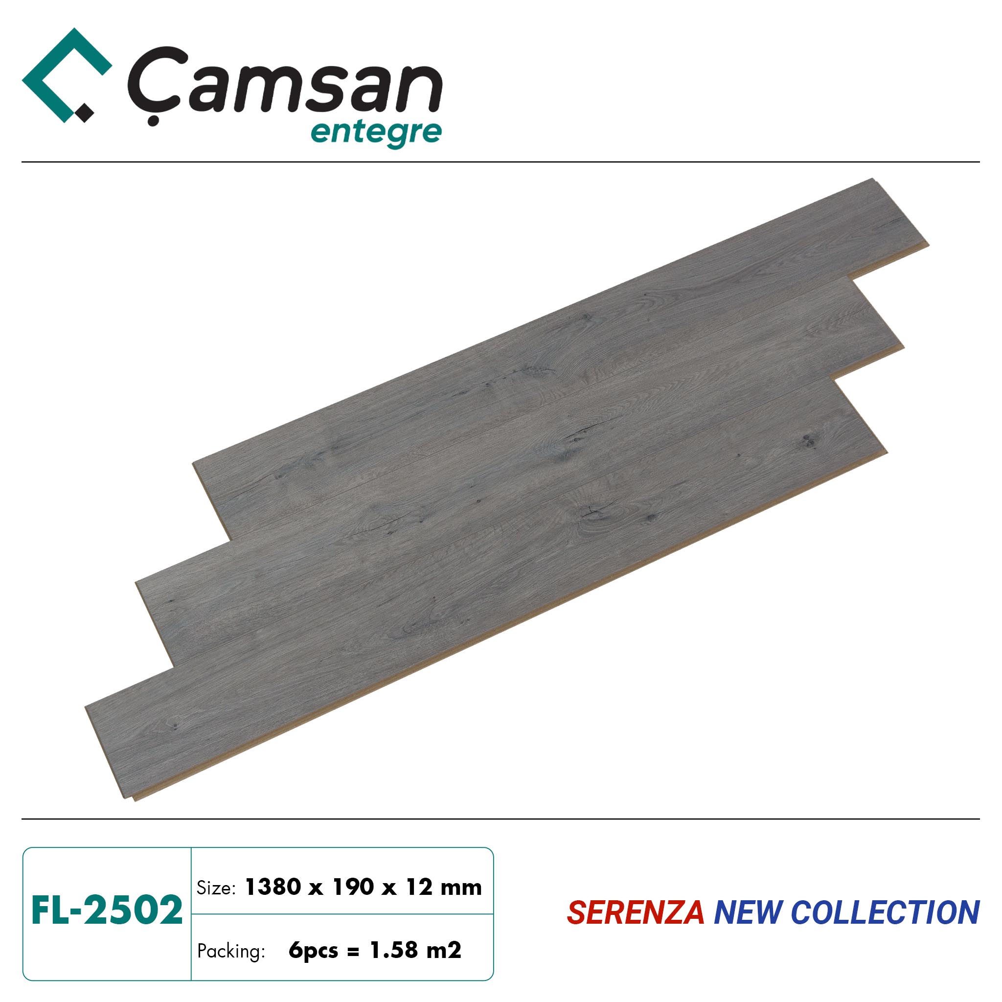 Sàn gỗ Camsan 12mm Serenza Hèm V FL2502