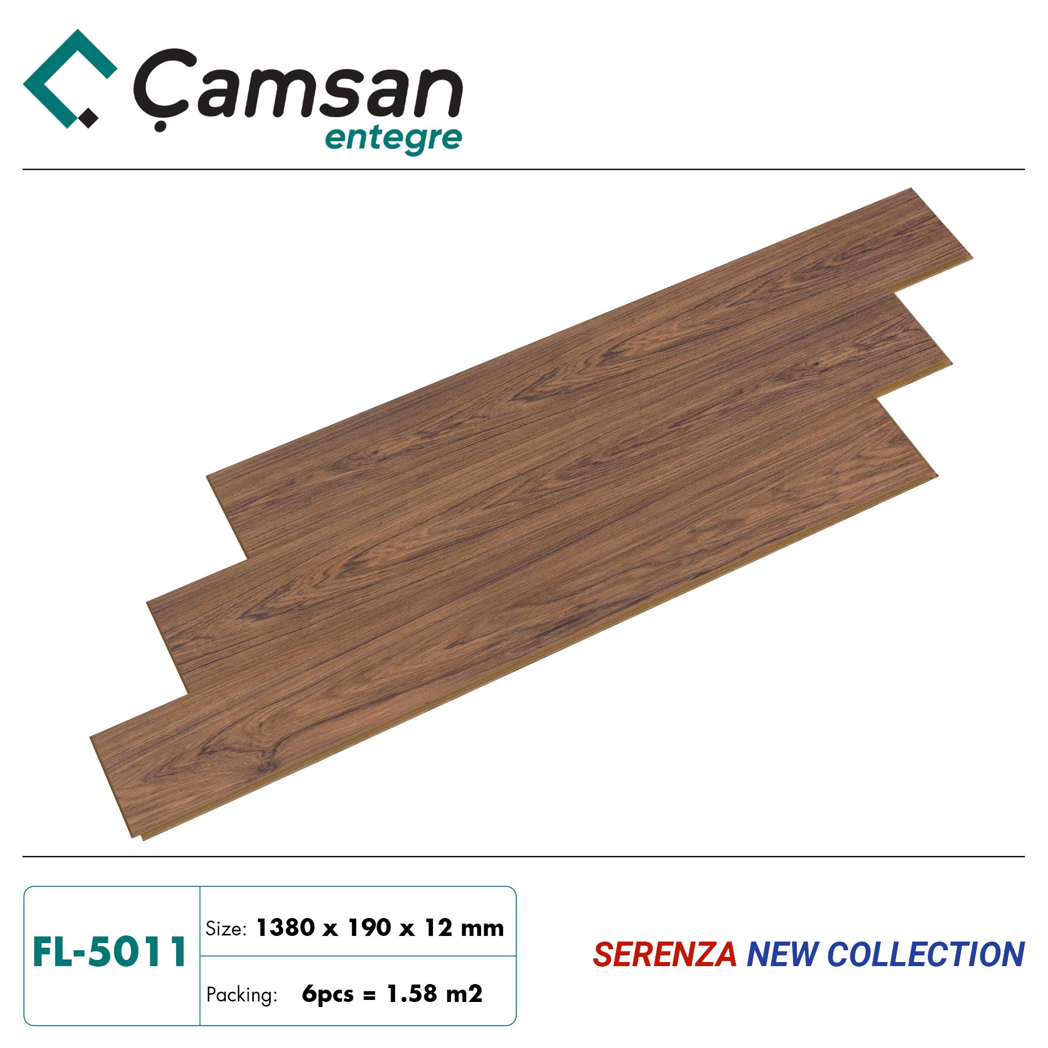 Sàn gỗ Camsan 12mm Serenza Hèm V FL5011