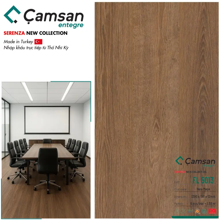 Sàn gỗ Camsan 12mm Serenza Hèm V FL5013