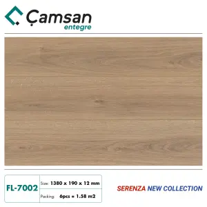 Sàn gỗ Camsan 12mm Serenza Hèm V FL7002