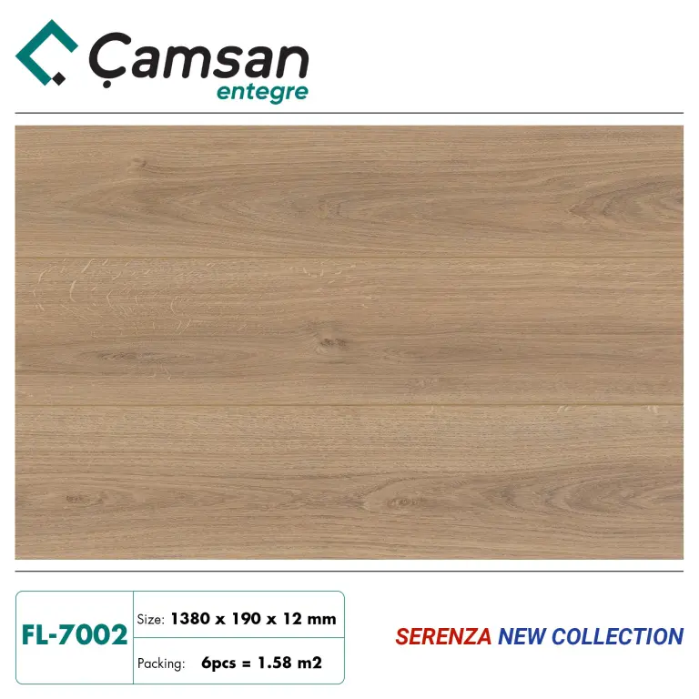 Sàn gỗ Camsan 12mm Serenza Hèm V FL7002