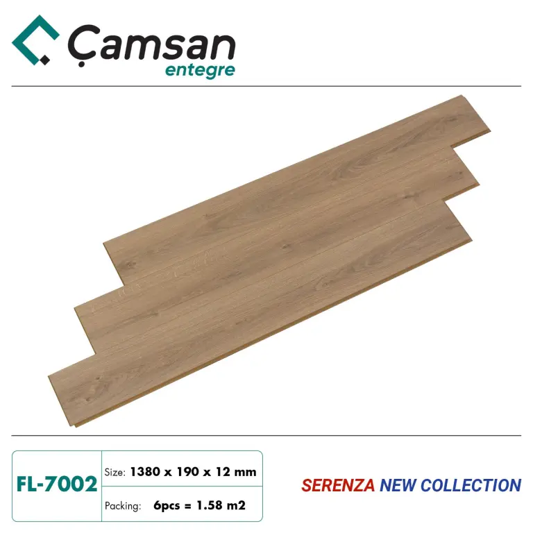 Sàn gỗ Camsan 12mm Serenza Hèm V FL7002