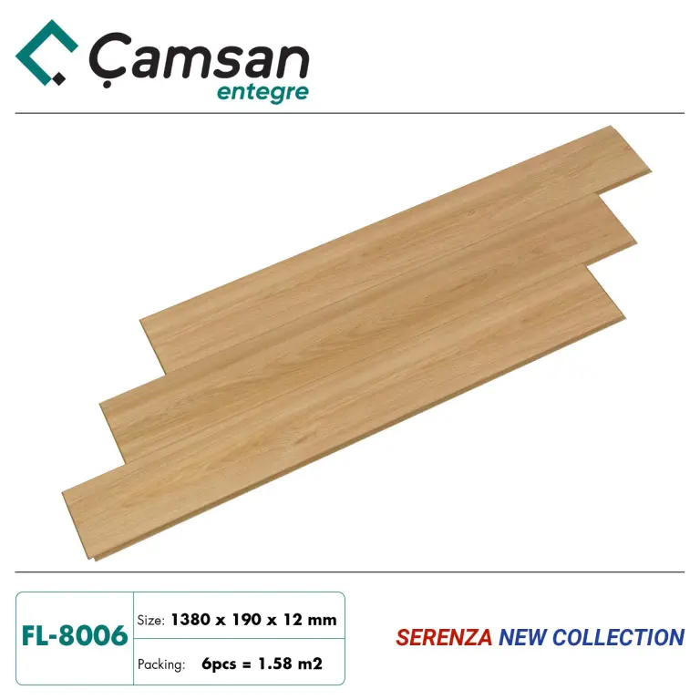 Sàn gỗ Camsan 12mm Serenza Hèm V FL8006