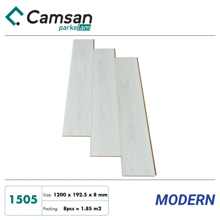 Sàn gỗ Camsan 8mm Hèm V Aqua 1505