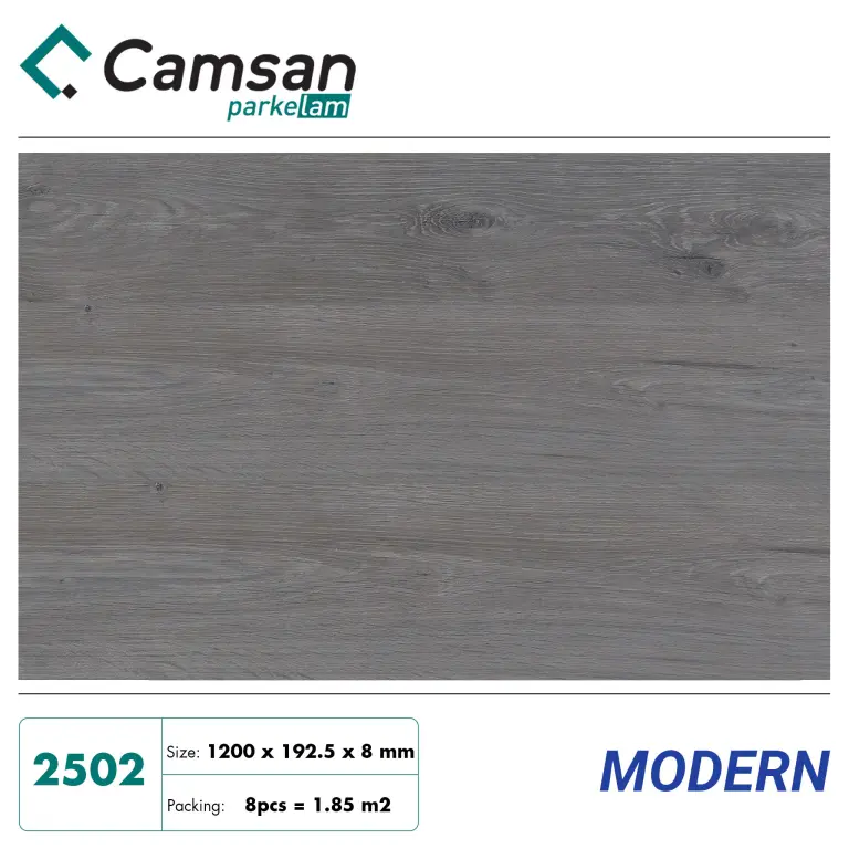 Sàn gỗ Camsan 8mm Hèm V Aqua 2502