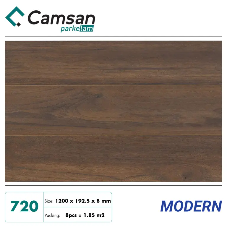 Sàn gỗ Camsan 8mm Hèm V Aqua 720