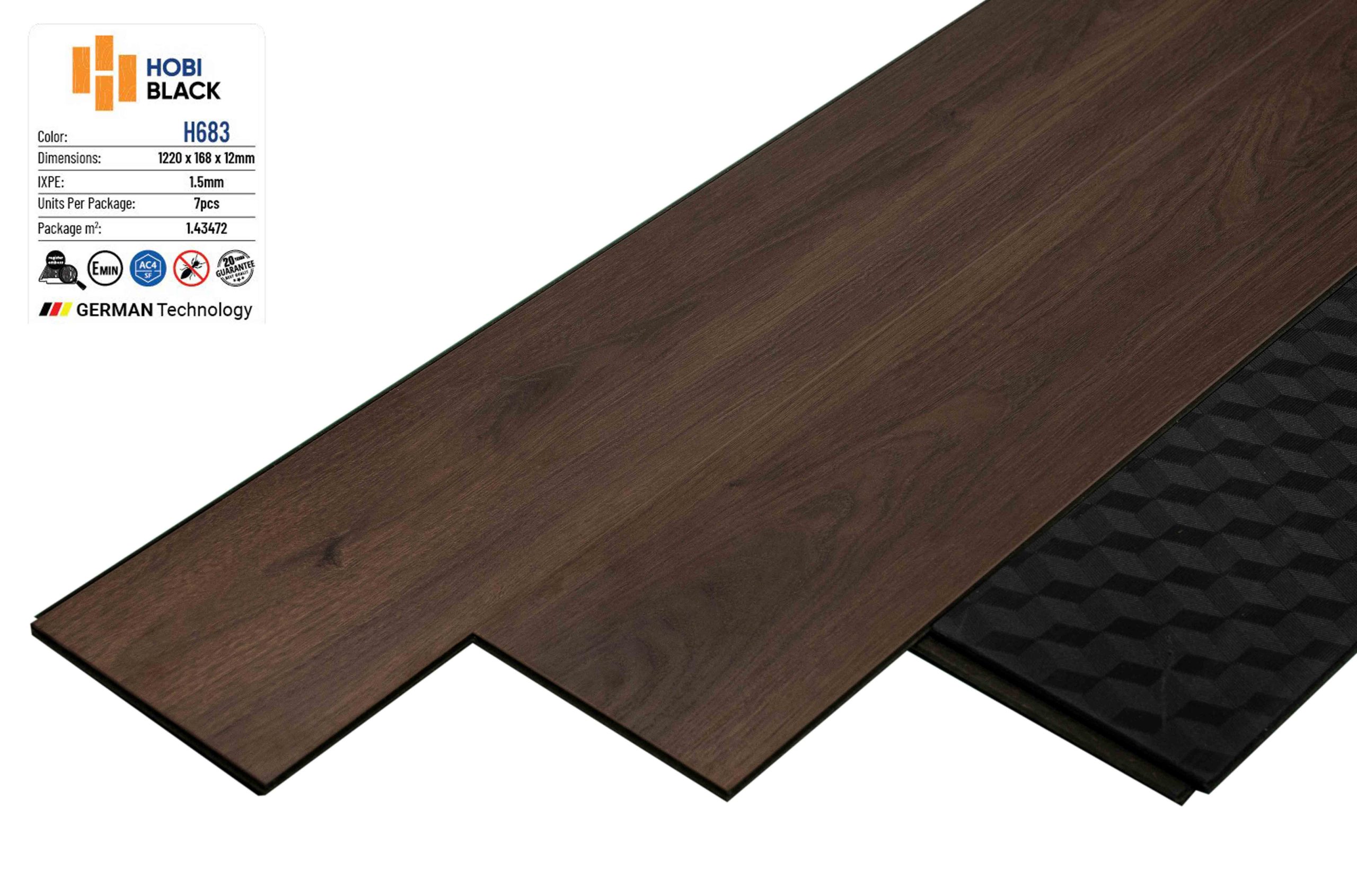 Sàn gỗ Hobi Black 12mm H683