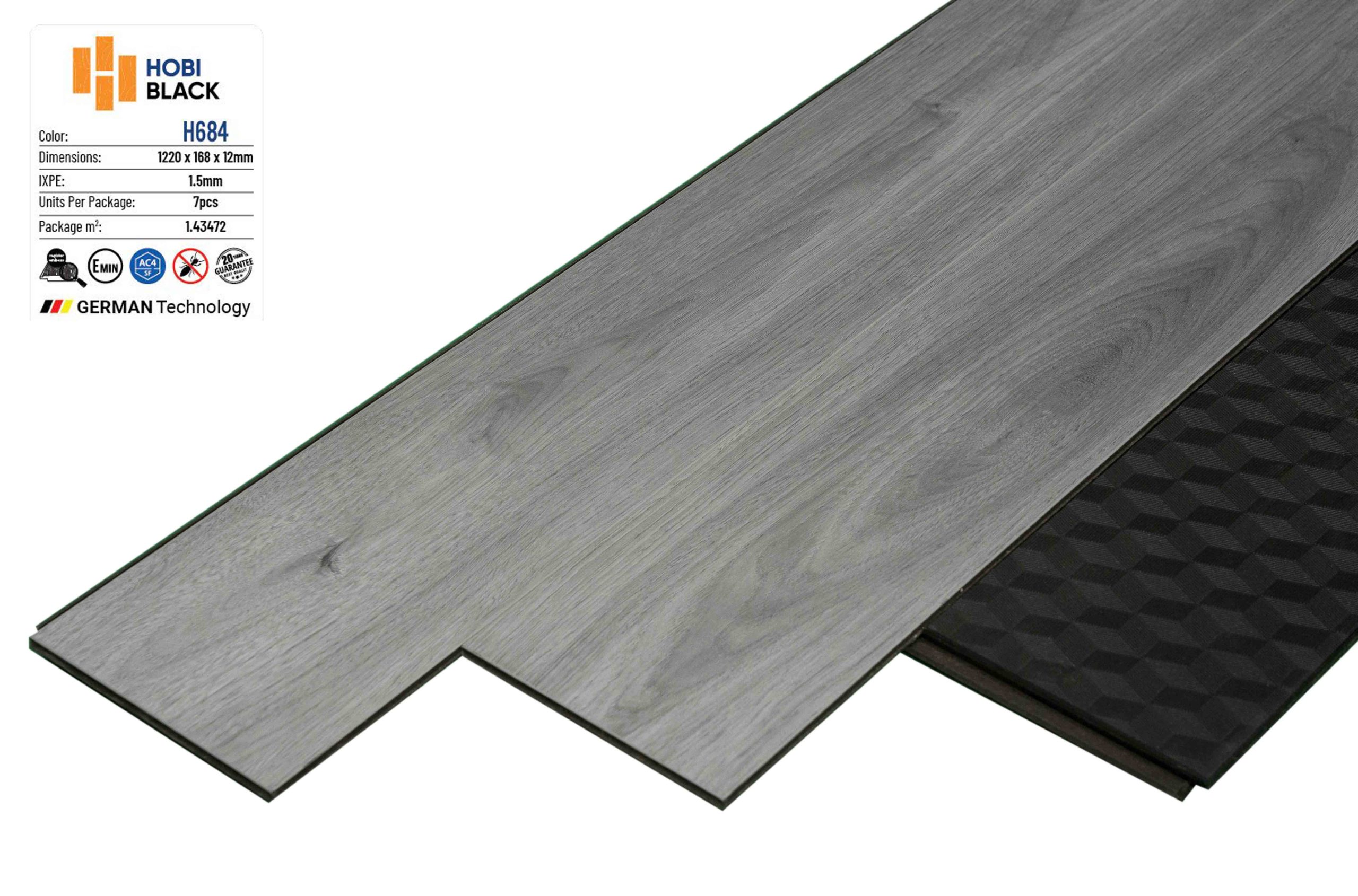 Sàn gỗ Hobi Black 12mm H684
