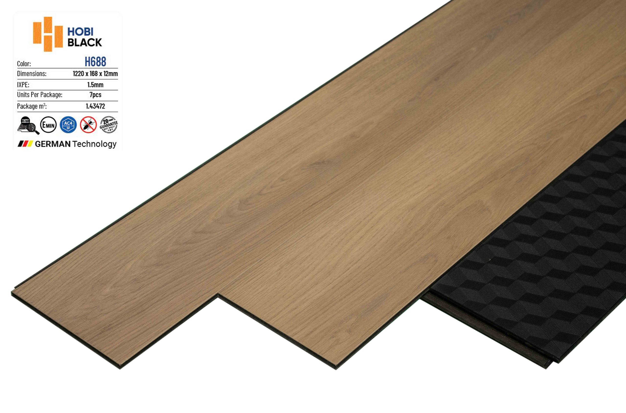 Sàn gỗ Hobi Black 12mm H688