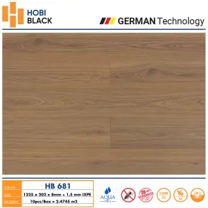 Sàn gỗ Hobi black 8mm HB681