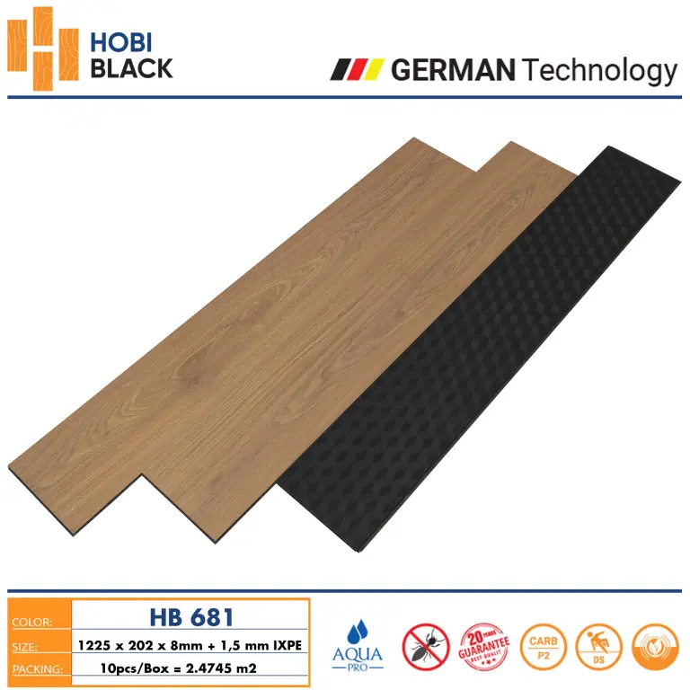 Sàn gỗ Hobi black 8mm HB681