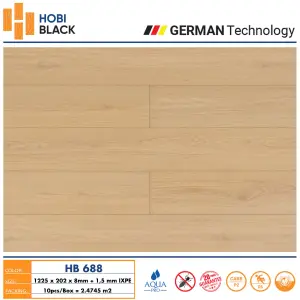 Sàn gỗ Hobi black 8mm HB688