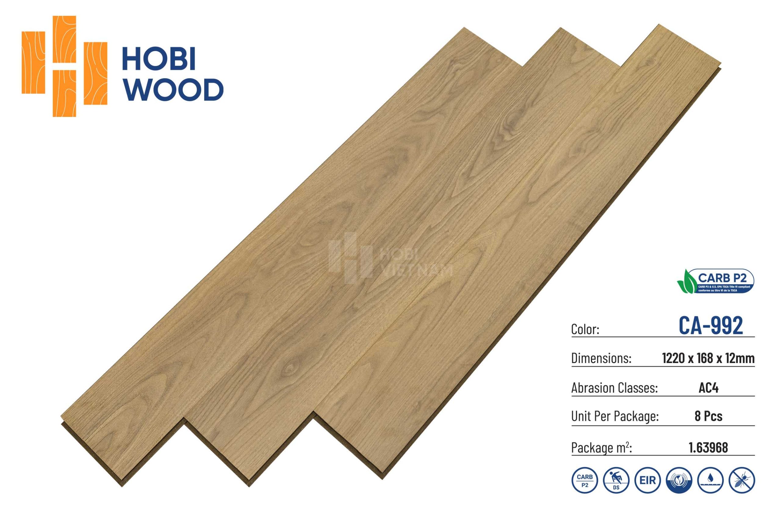 Sàn gỗ Hobi Carb P2 12mm CA992