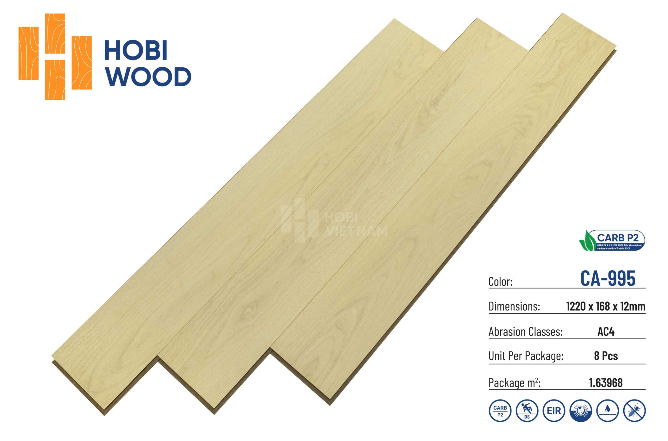 Sàn gỗ Hobi Carb P2 12mm CA995