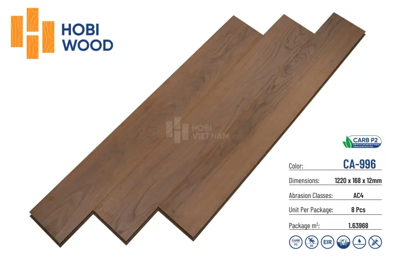 Sàn gỗ Hobi Carb P2 12mm CA996