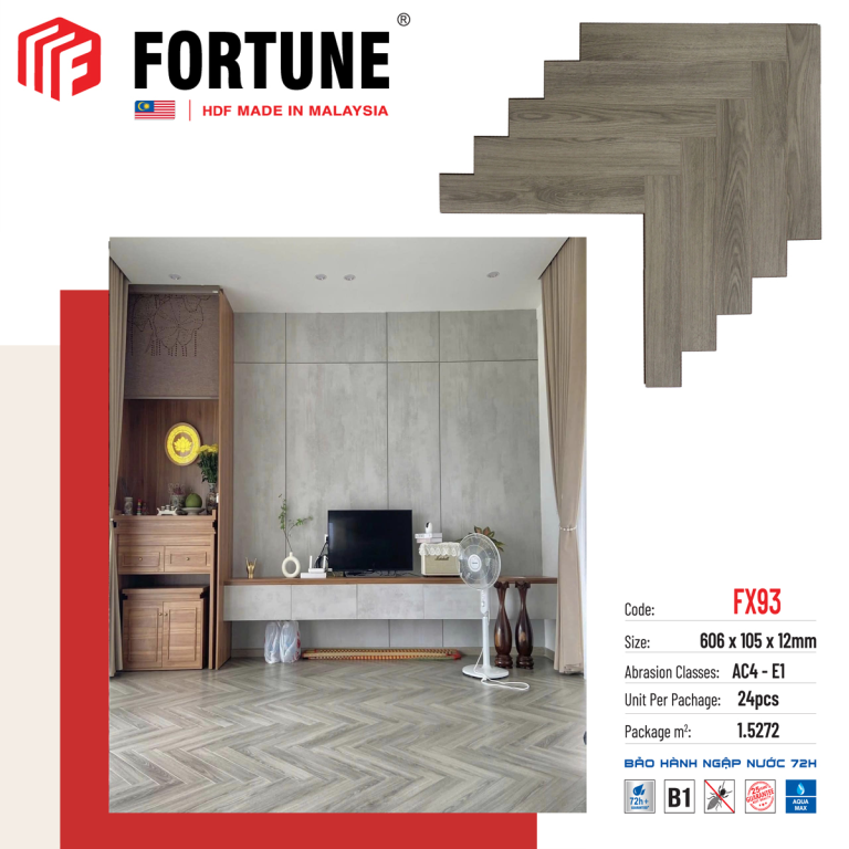 Sàn gỗ xương cá Fortune 12mm FX93