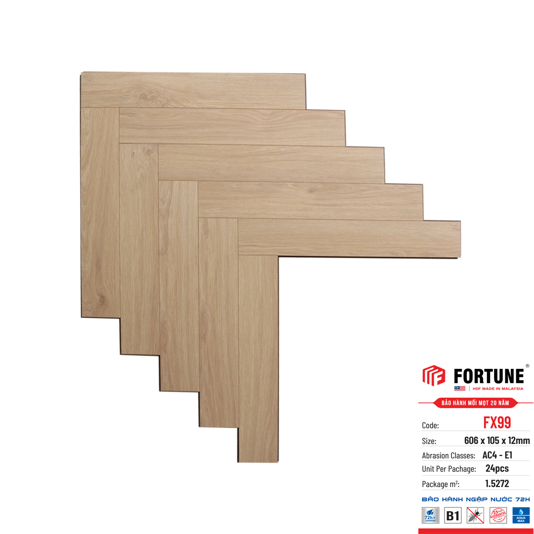 Sàn gỗ xương cá Fortune 12mm FX99