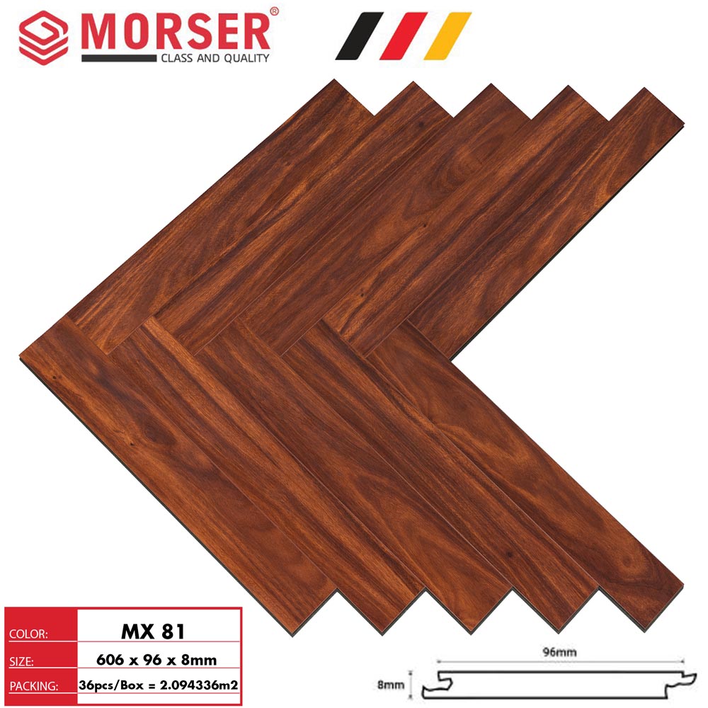 Sàn gỗ xương cá Morser 8mm MX81