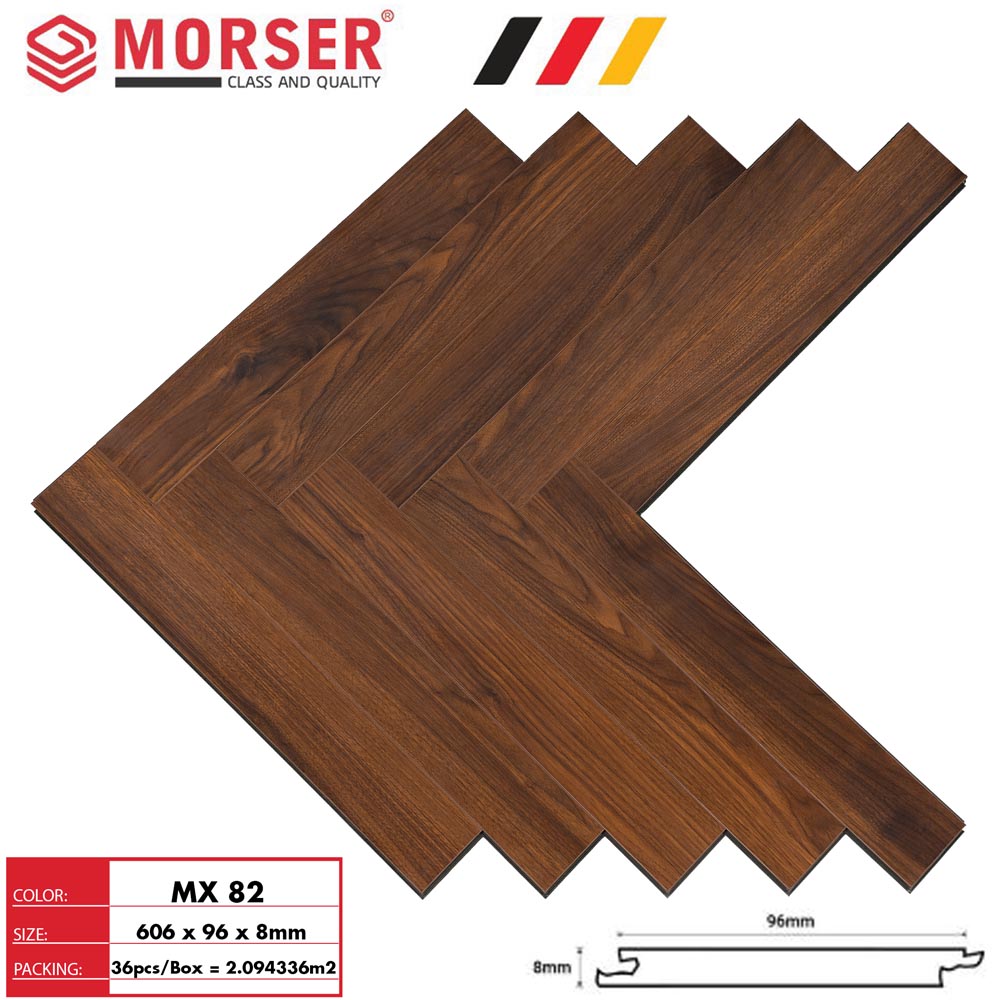 Sàn gỗ xương cá Morser 8mm MX82
