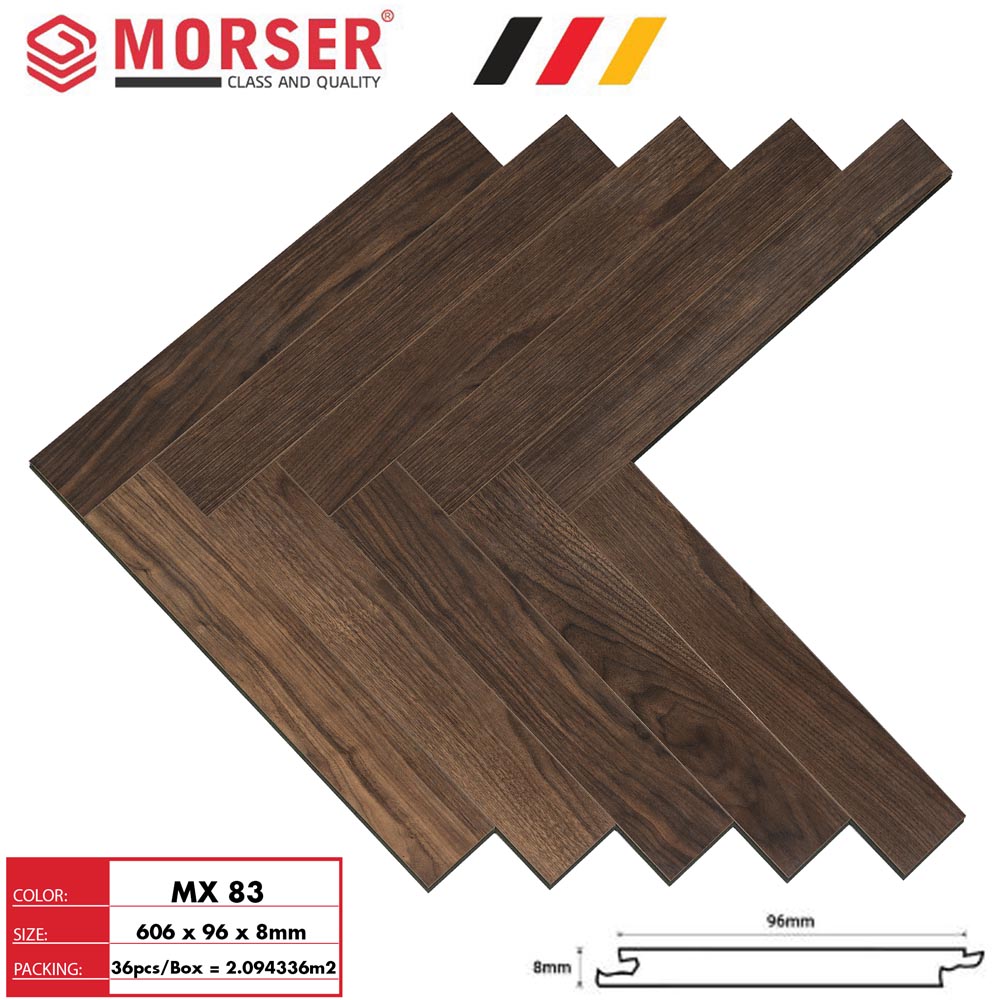 Sàn gỗ xương cá Morser 8mm MX83