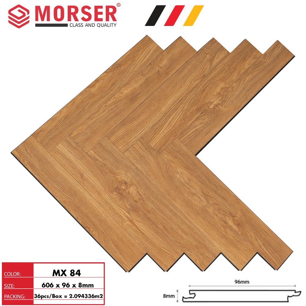 Sàn gỗ xương cá Morser 8mm MX84