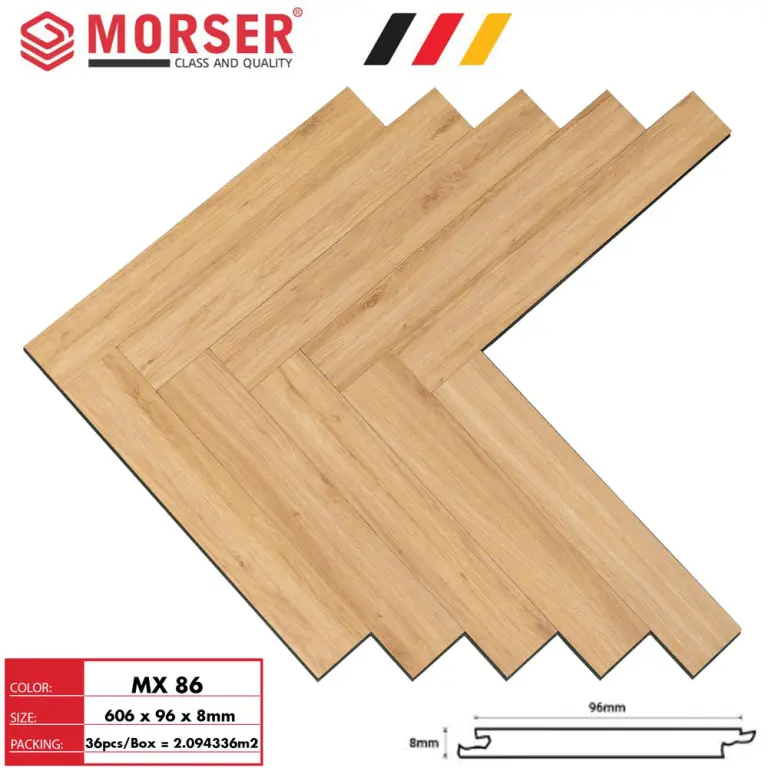 Sàn gỗ xương cá Morser 8mm MX86