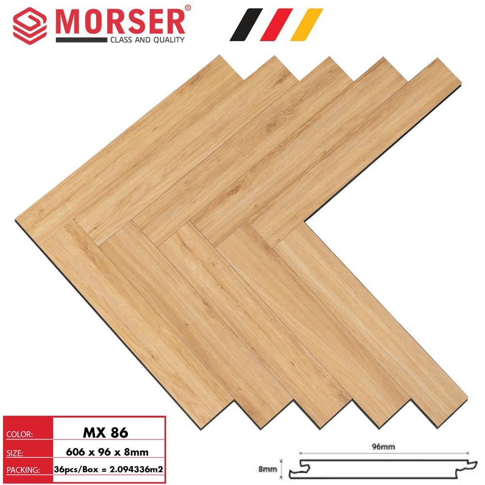 Sàn gỗ xương cá Morser 8mm MX86