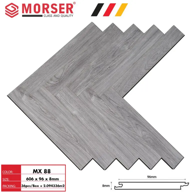Sàn gỗ xương cá Morser 8mm MX88