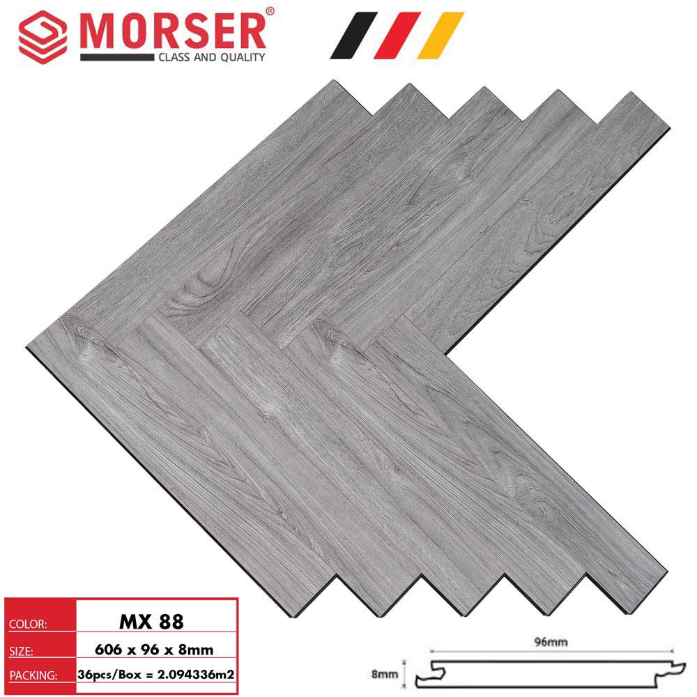 Sàn gỗ xương cá Morser 8mm MX88