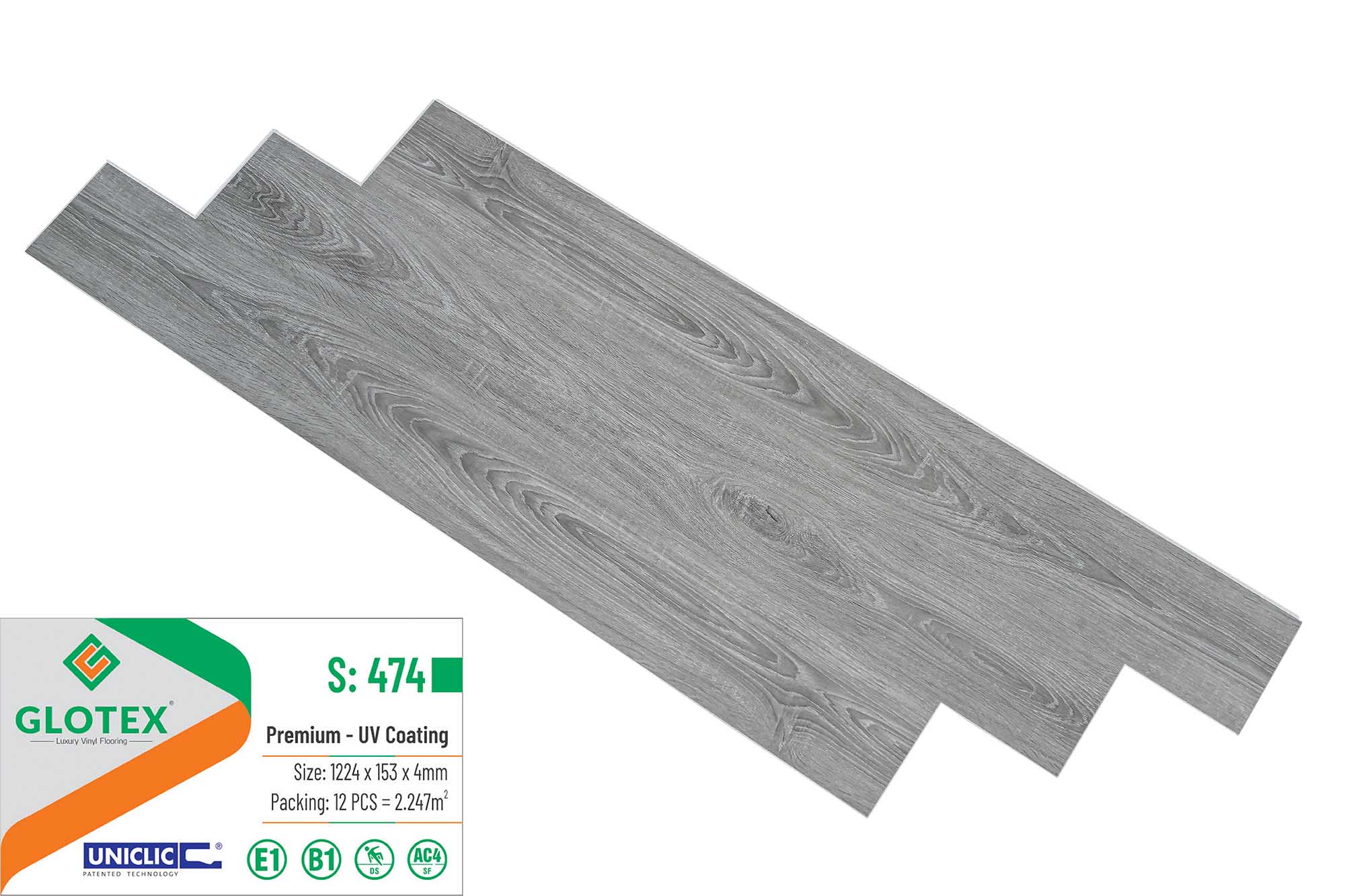 Sàn nhựa Glotex 4mm S474