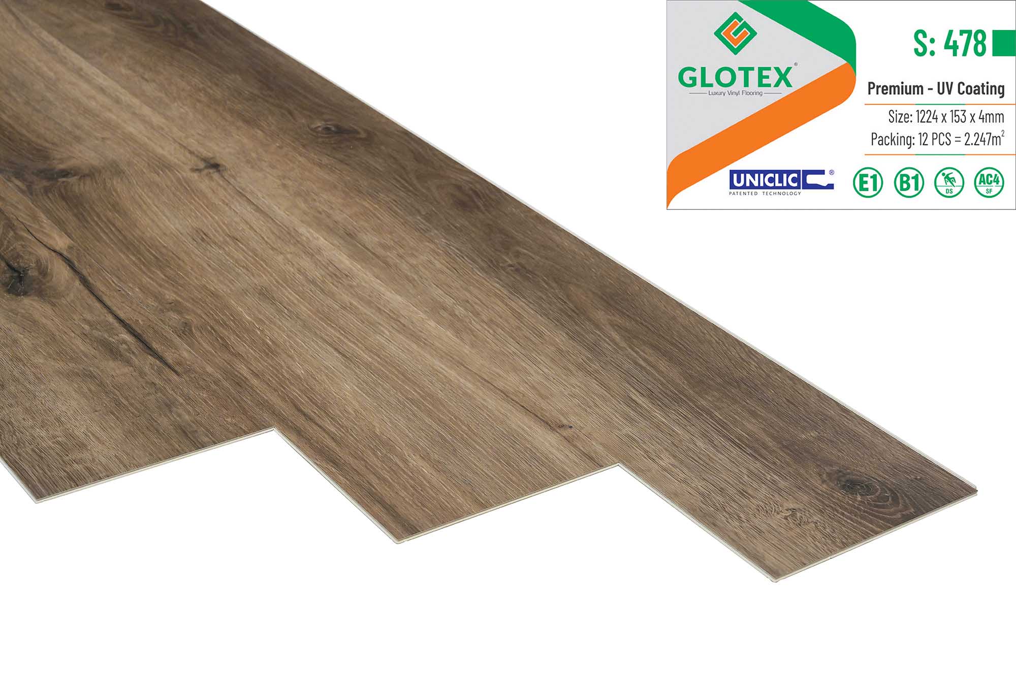 Sàn nhựa Glotex 4mm S478