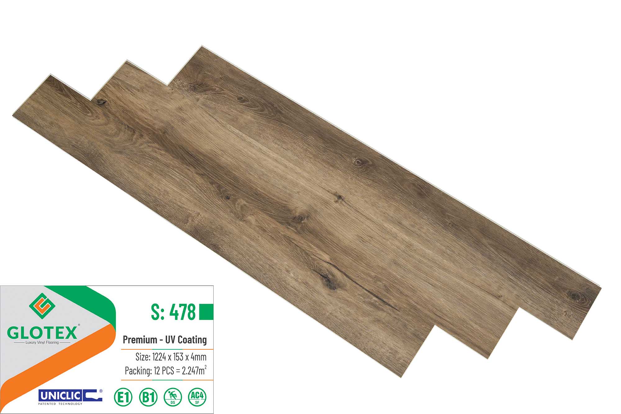 Sàn nhựa Glotex 4mm S478