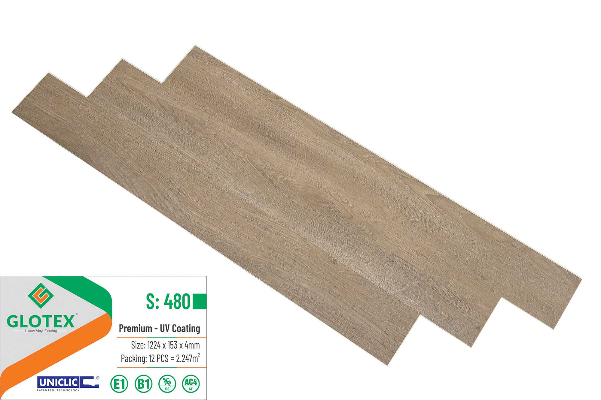 Sàn nhựa Glotex 4mm S480