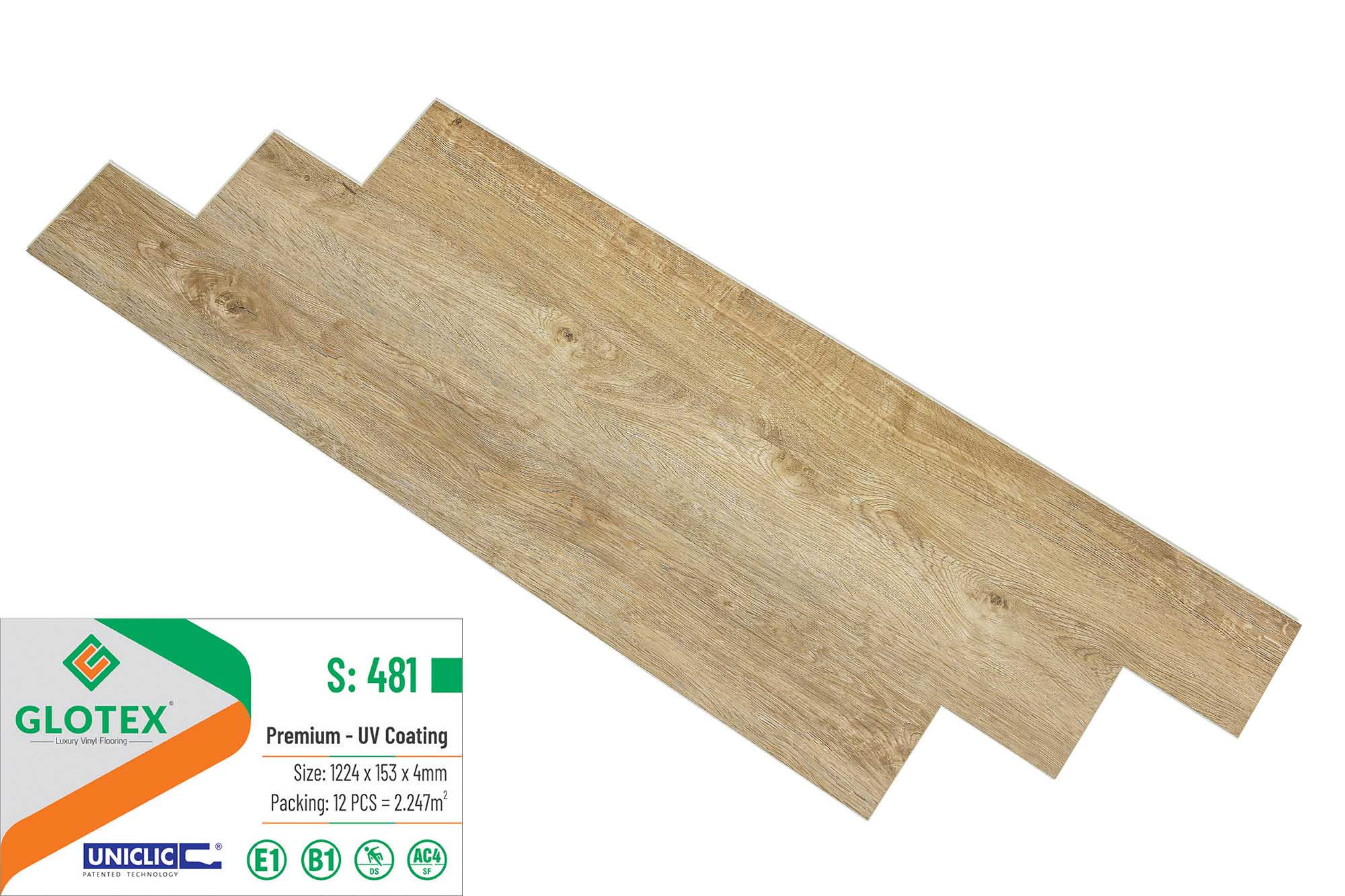 Sàn nhựa Glotex 4mm S481