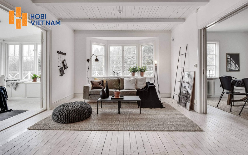 Bề mặt sàn gỗ cần phù hợp với không gian nội thất hiện đại