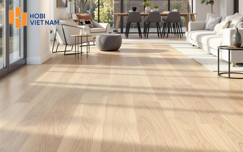 Mẫu sàn gỗ màu vàng nhạt