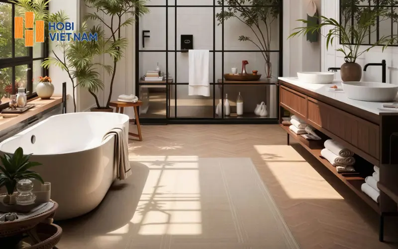 Mẫu sàn gỗ xương cá vân tự nhiên rõ nét