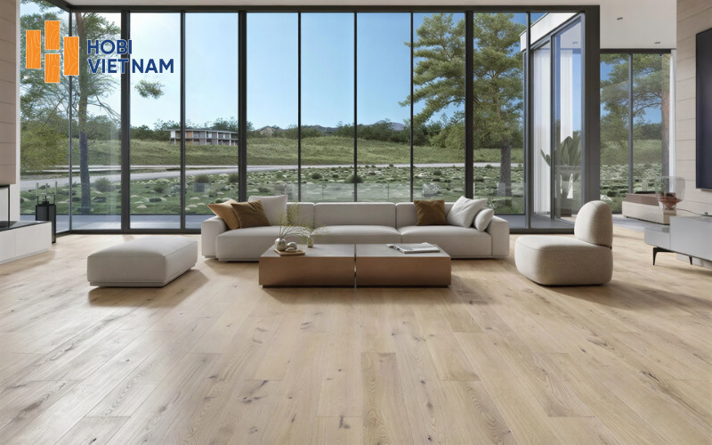 Mẫu sàn gỗ màu trắng ngà