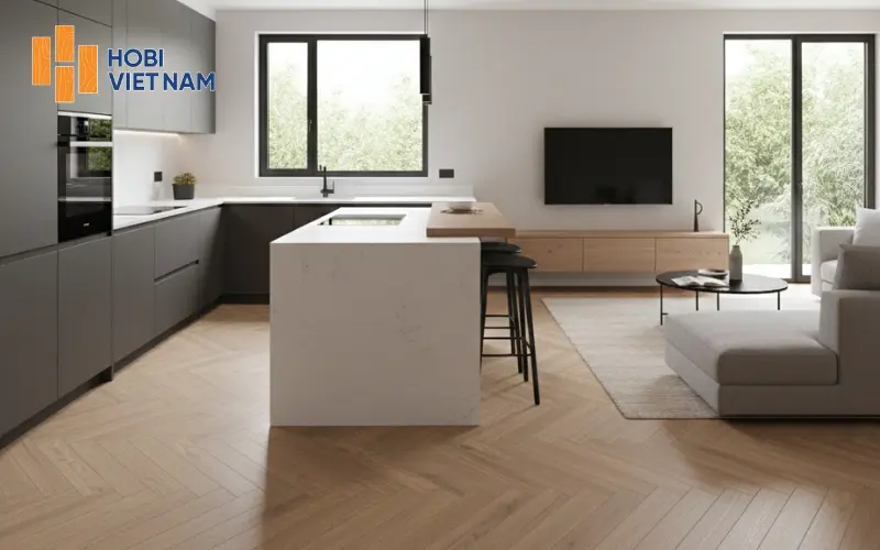 Sàn gỗ công nghiệp cốt đen chất lượng cao