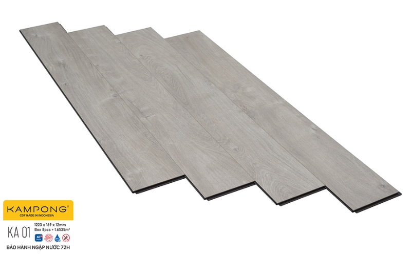 Sàn Kampong cốt đen tone màu xám trắng