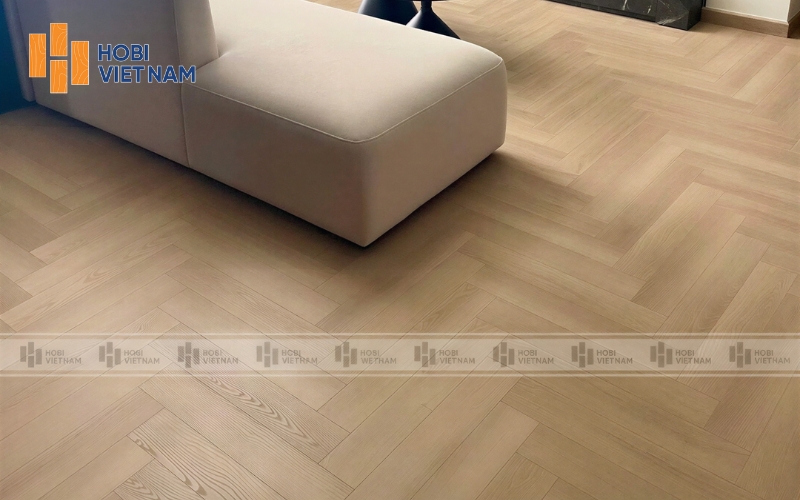 Sàn gỗ cốt đen xương cá phòng khách