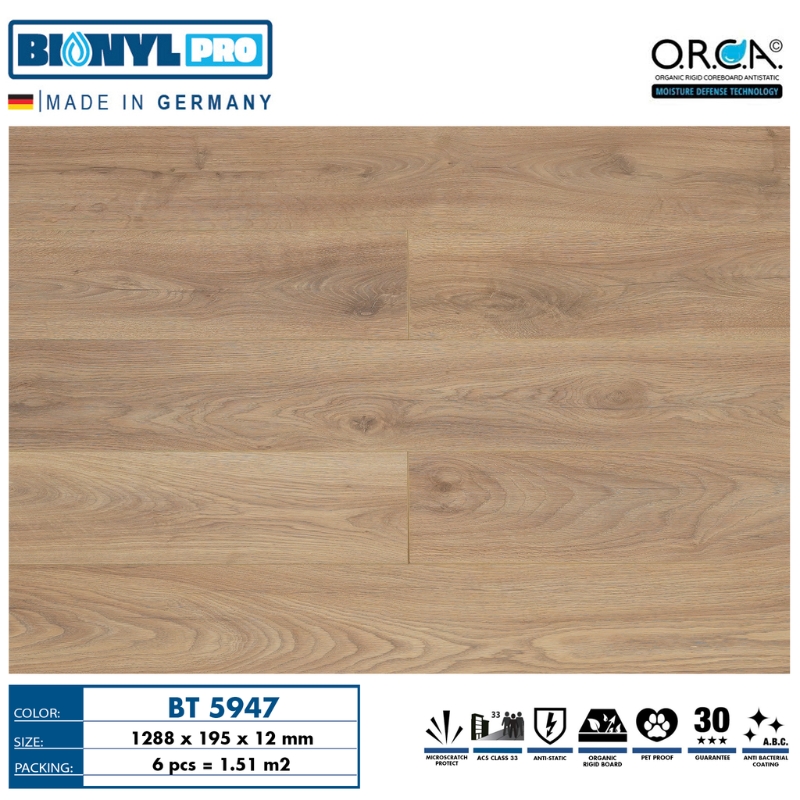 Sàn gỗ cốt đen Binyl Pro mã BT 5947