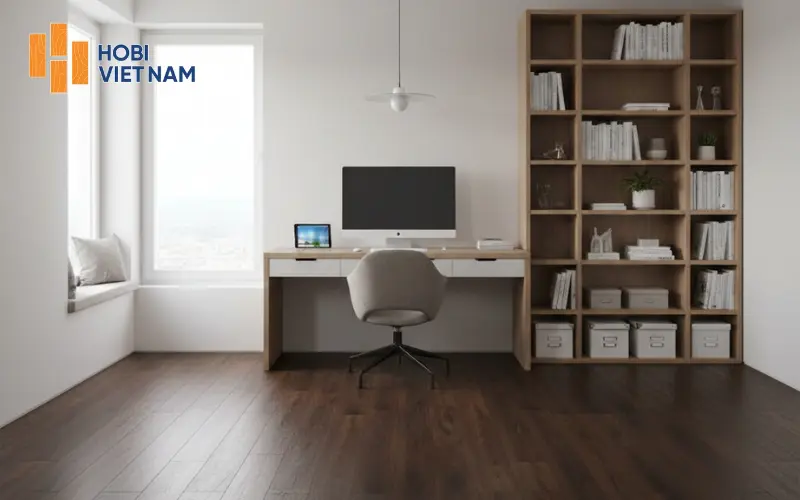 Sàn gỗ cốt đen Charm Black tone nâu đậm