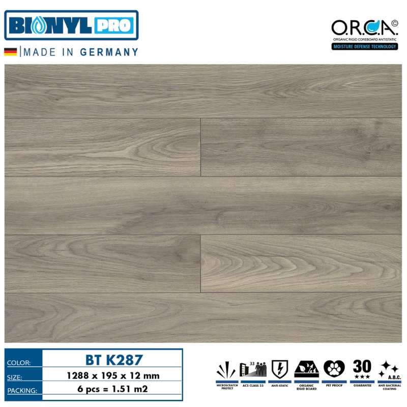 Sàn gỗ Binyl Pro cốt đen có khả năng chống nước lên đến 99 giờ