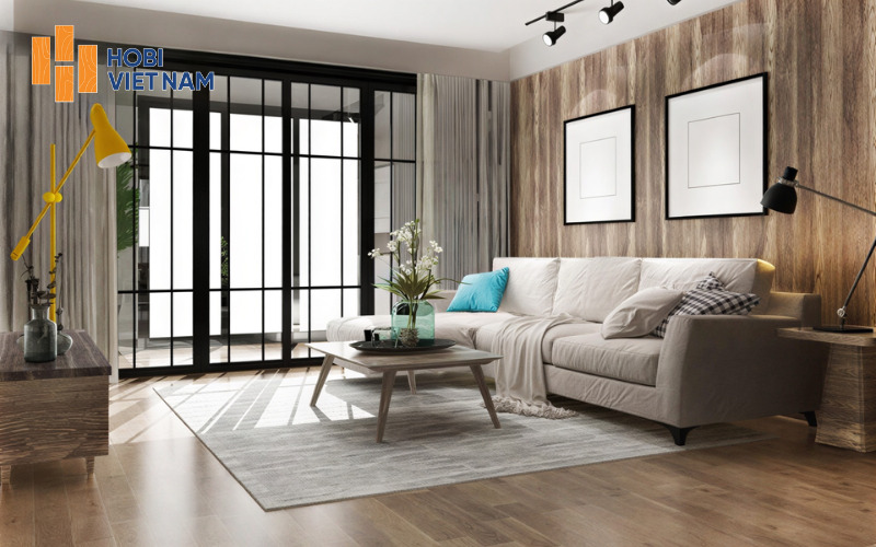 Sàn gỗ phòng khách tạo điểm nhấn sang trọng, nâng tầm thẩm mỹ không gian sống